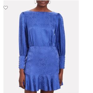 INTERMIX NICOLA CHEETAH JACQUARD SILK DRESS